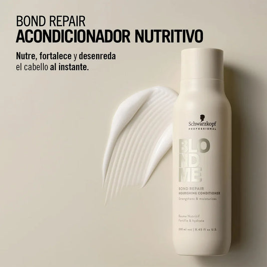 Schwarzkopf Professional BlondMe Bond Repair Nourishing Conditioner 250 ml Acondicionador Nutritivo Reparador para Cabello Rubio