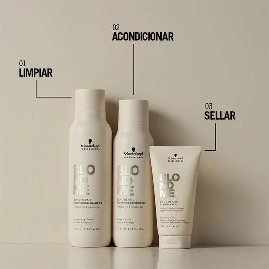 Schwarzkopf Professional BlondMe Bond Repair Sealing Balm 75 ml Bálsamo Sellador Reparador sin Enjuague para Cabello Rubio