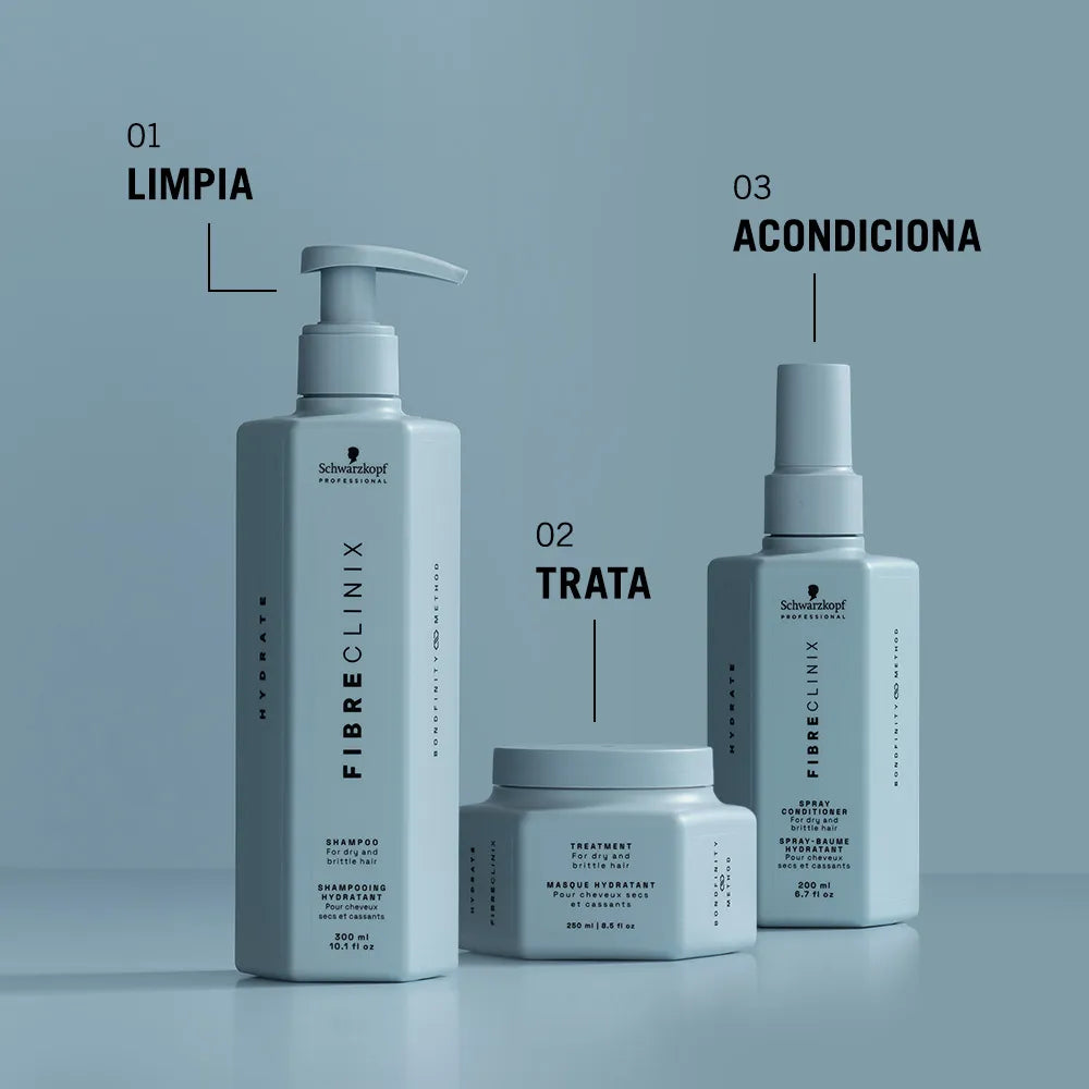 Schwarzkopf Professional Fibre Clinix Hydrate Treatment 250 ml Mascarilla Hidratante para Cabello Seco y Deshidratado