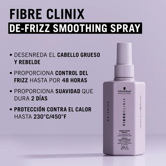 Schwarzkopf Professional Fibre Clinix De-Frizz Spray 200 ml Spray Suavizante Antifrizz sin Enjuague
