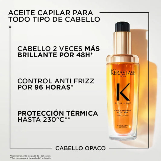 Kérastase Elixir Ultime L'Huile Originale Aceite Capilar Nutritivo con Brillo Intenso para Todo Tipo de Cabello