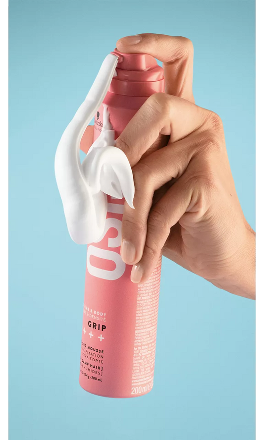 Schwarzkopf Professional OSiS+ Grip 200 ml Espuma Voluminizadora de Fijación Extra Fuerte para Cabello con Volumen y Textura