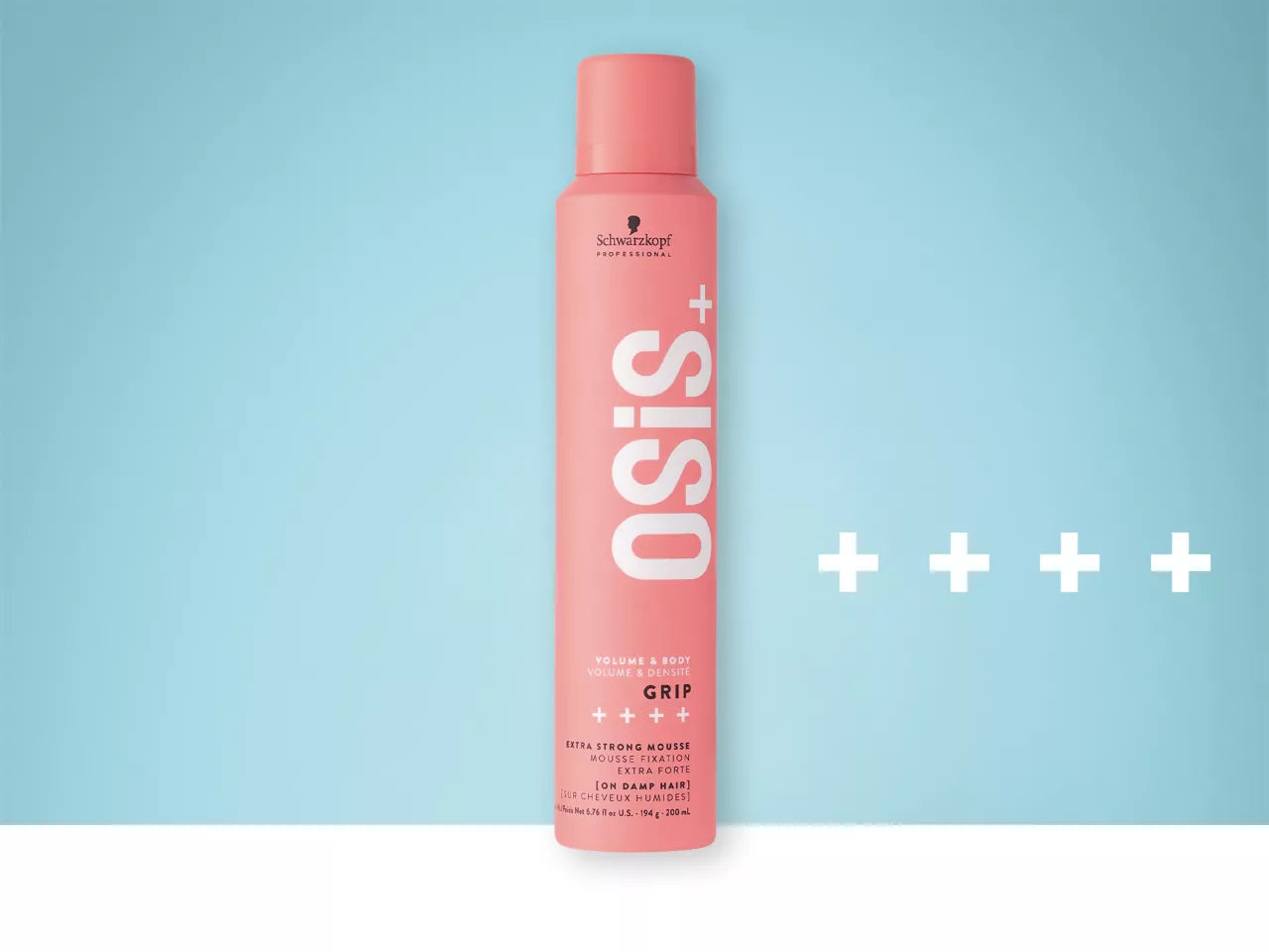 Schwarzkopf Professional OSiS+ Grip 200 ml Espuma Voluminizadora de Fijación Extra Fuerte para Cabello con Volumen y Textura