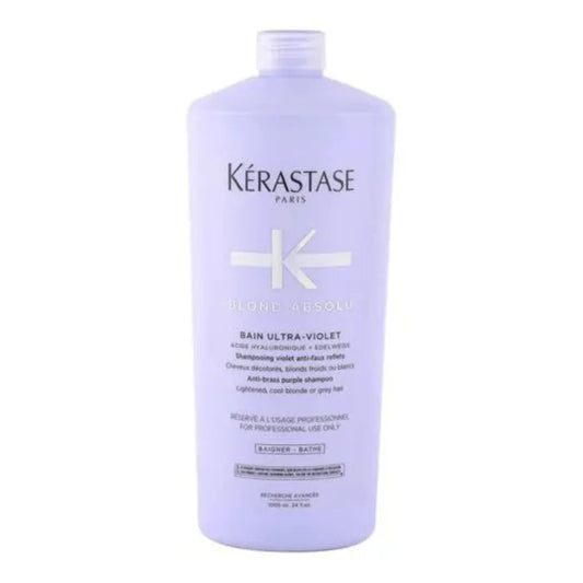 Kérastase Blond Absolu Bain Ultra-Violet 1000 ml Shampoo Matizador para Cabello Rubio, Gris y Decolorado