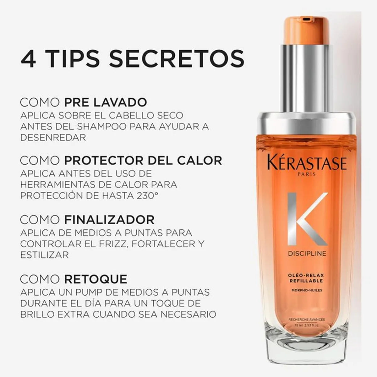 Kérastase Discipline Oléo-Relax Aceite Capilar Antifrizz Nutritivo para Cabello Seco, Grueso y Rebelde