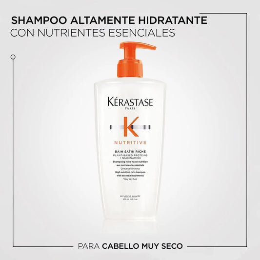 Kérastase Nutritive Bain Satin Riche 500 ml Shampoo Nutritivo para Cabello Muy Seco