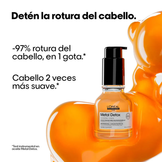 L'Oréal Professionnel Metal Detox Sérum Concentrado 50 ml Sérum Protector para Cabello Teñido y Decolorado
