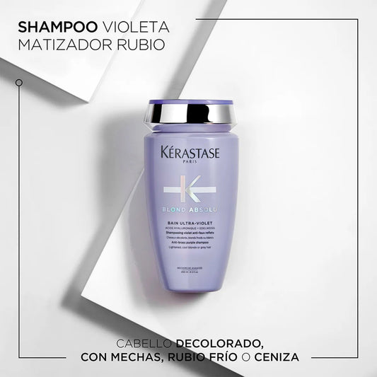 Kérastase Blond Absolu Bain Ultra-Violet Shampoo Matizador para Cabello Rubio