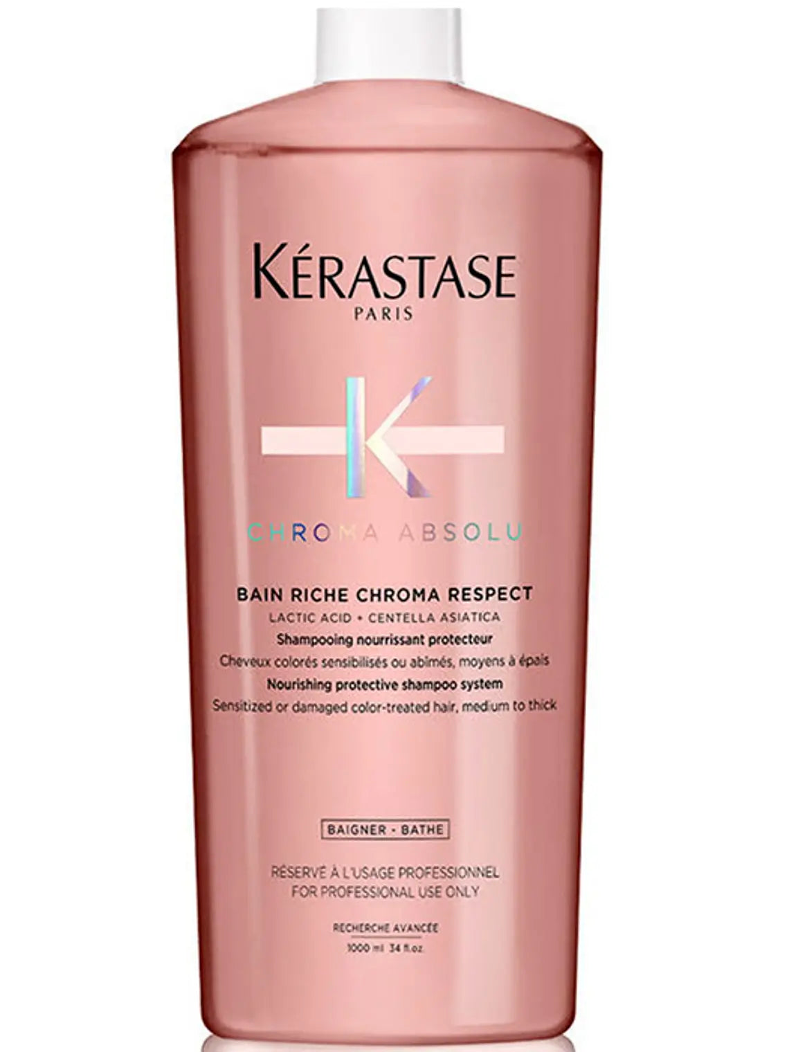 Kérastase Chroma Absolu Bain Riche Chroma Respect 1000 ml Shampoo Nutritivo Protector para Cabello Teñido y Sensibilizado