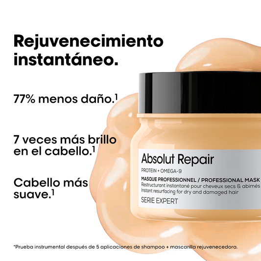 L'Oréal Professionnel Absolut Repair Mascarilla Reparadora 250 ml Tratamiento Profesional para Cabello Dañado