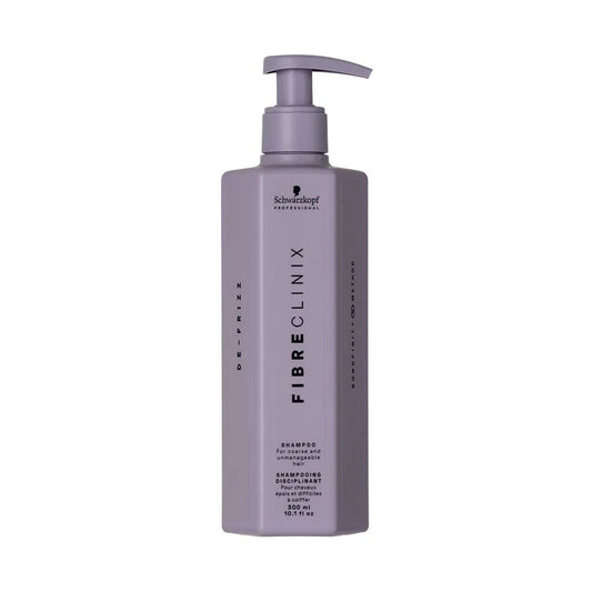 Schwarzkopf Professional Fibre Clinix De-Frizz Shampoo 300 ml Shampoo Antifrizz para Cabello Rebelde y Encrespado