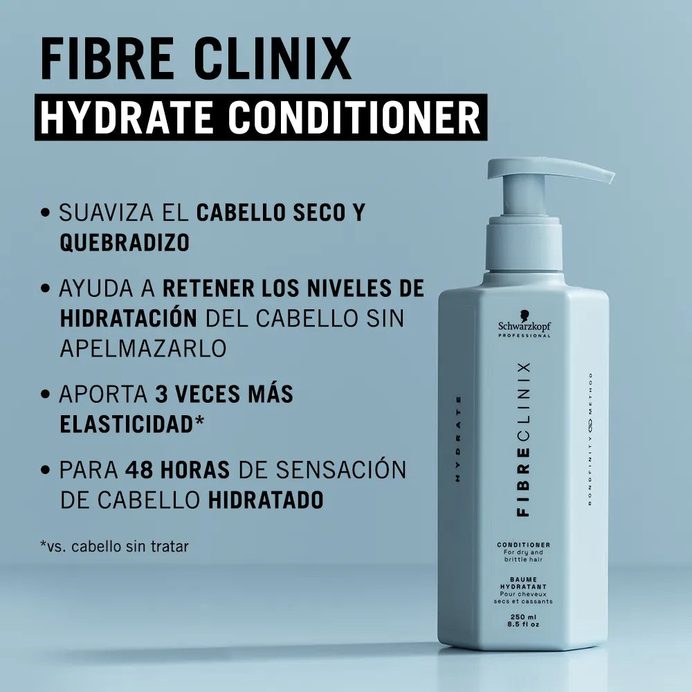Schwarzkopf Professional Fibre Clinix Hydrate Conditioner 250 ml Acondicionador Hidratante para Cabello Seco y Deshidratado