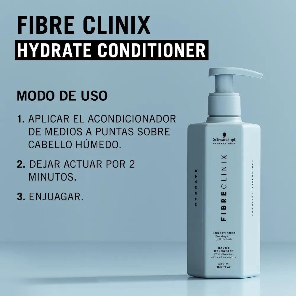 Schwarzkopf Professional Fibre Clinix Hydrate Conditioner 250 ml Acondicionador Hidratante para Cabello Seco y Deshidratado