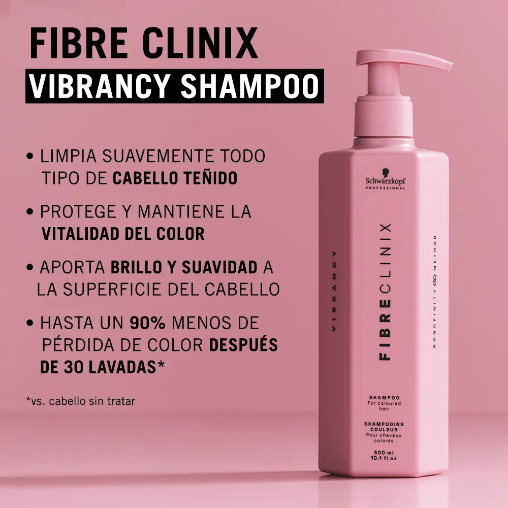 Schwarzkopf Professional Fibre Clinix Vibrancy Shampoo 300 ml Shampoo Protector del Color para Cabello Teñido