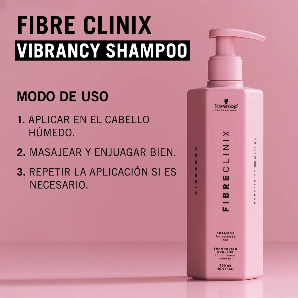 Schwarzkopf Professional Fibre Clinix Vibrancy Shampoo 300 ml Shampoo Protector del Color para Cabello Teñido