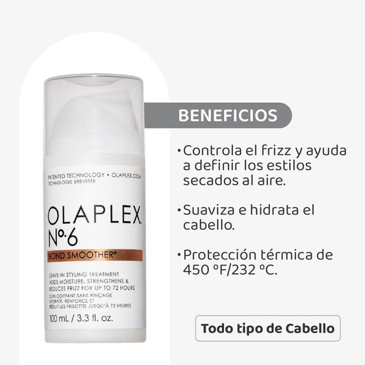 Olaplex Nº.6 Bond Smoother 100 ml Crema Leave-In Reparadora Antifrizz para Cabello Dañado