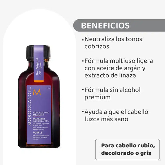 Aceite violeta Moroccanoil para cabello rubio 50 ml