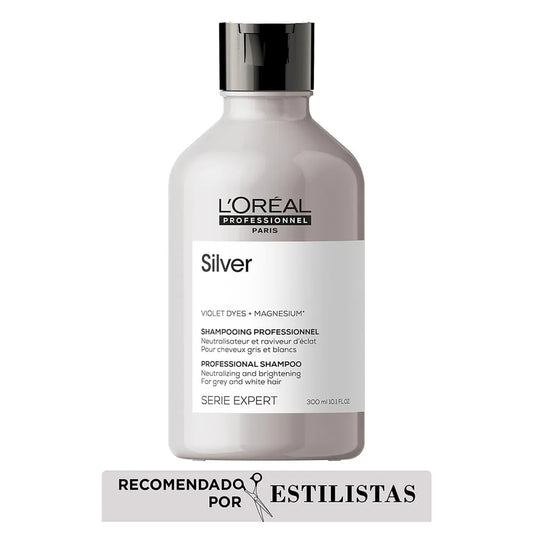 L'Oréal Professionnel Silver Shampoo 300 ml Shampoo Matizador para Cabello Gris, Blanco y Rubio