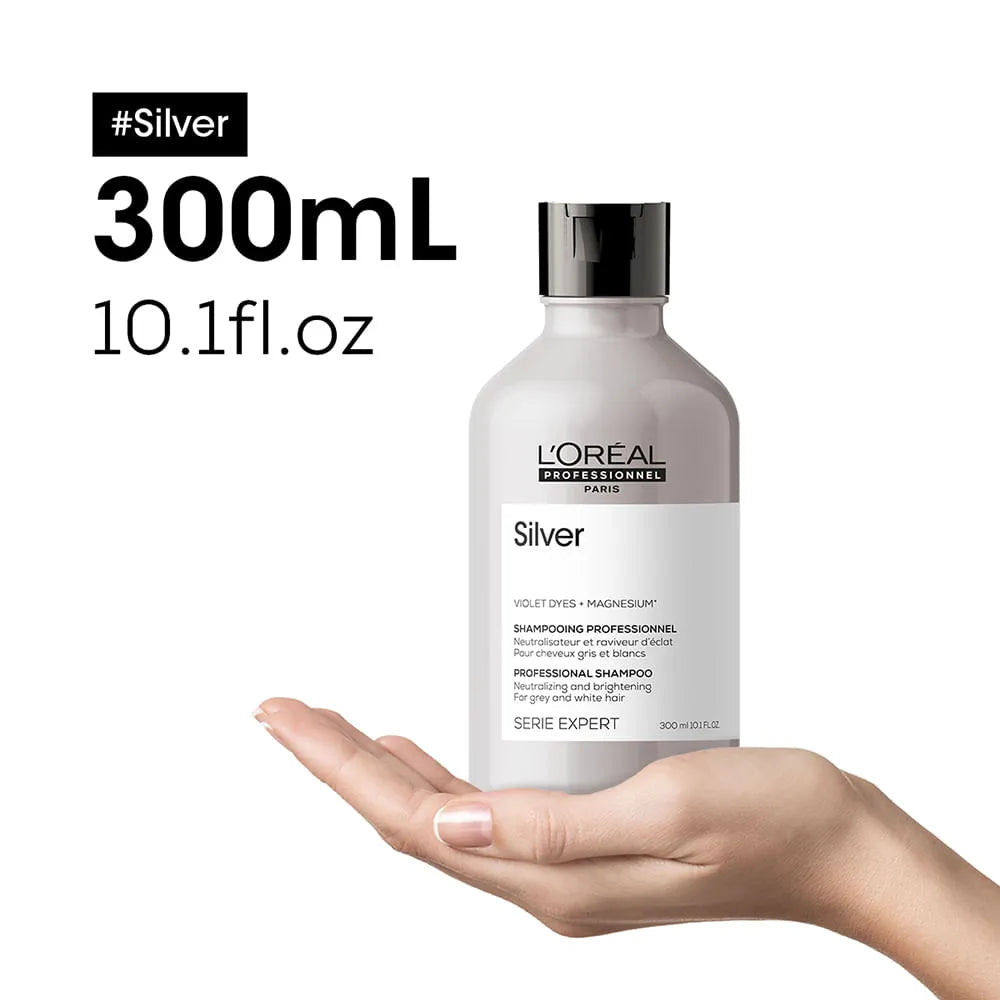 L'Oréal Professionnel Silver Shampoo 300 ml Shampoo Matizador para Cabello Gris, Blanco y Rubio