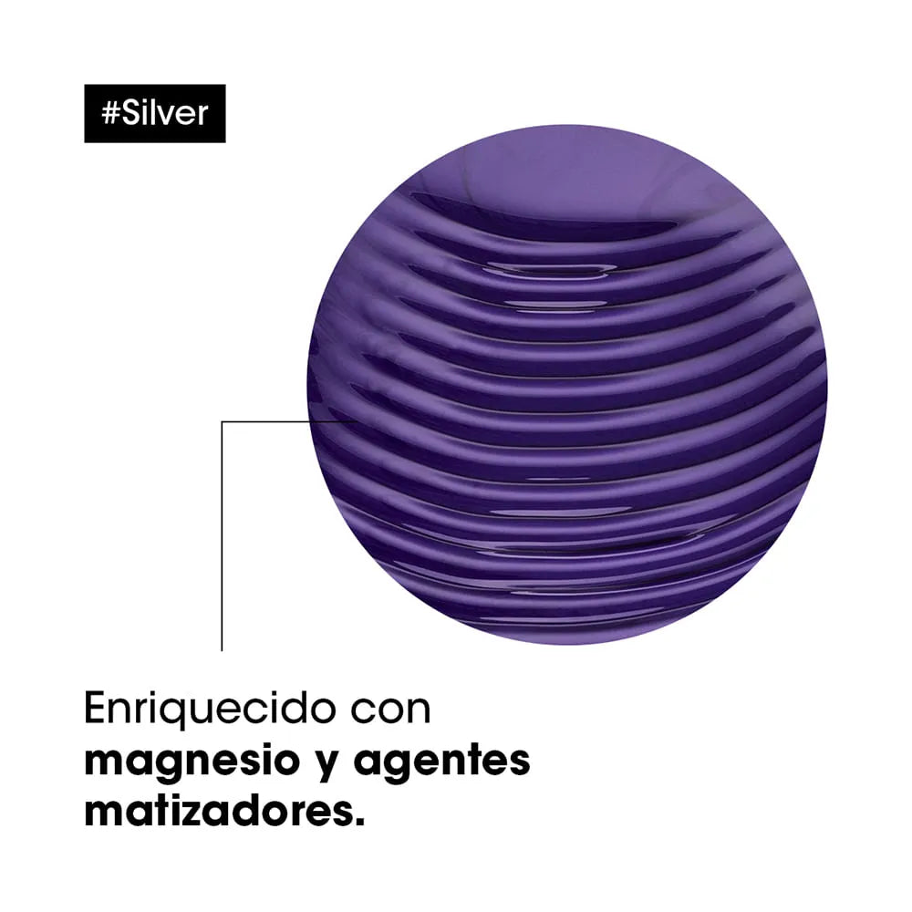 L'Oréal Professionnel Silver Shampoo 300 ml Shampoo Matizador para Cabello Gris, Blanco y Rubio