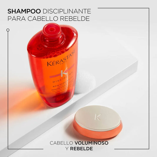 Kérastase Discipline Bain Oléo-Relax Shampoo Nutritivo Antifrizz para Cabello Seco, Grueso y Rebelde