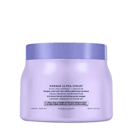 Kérastase Blond Absolu Masque Ultra-Violet 500 ml Mascarilla Matizadora para Cabello Rubio, Gris y Decolorado