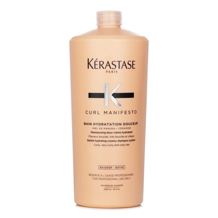 Kérastase Curl Manifesto Bain Hydratation Douceur 1000 ml Shampoo Hidratante para Cabello Rizado, Ondulado y Afro