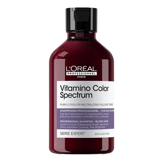 L'Oréal Professionnel Vitamino Color Spectrum Purple Shampoo 300 ml Shampoo Matizador para Cabello Rubio, Decolorado y con Mechas