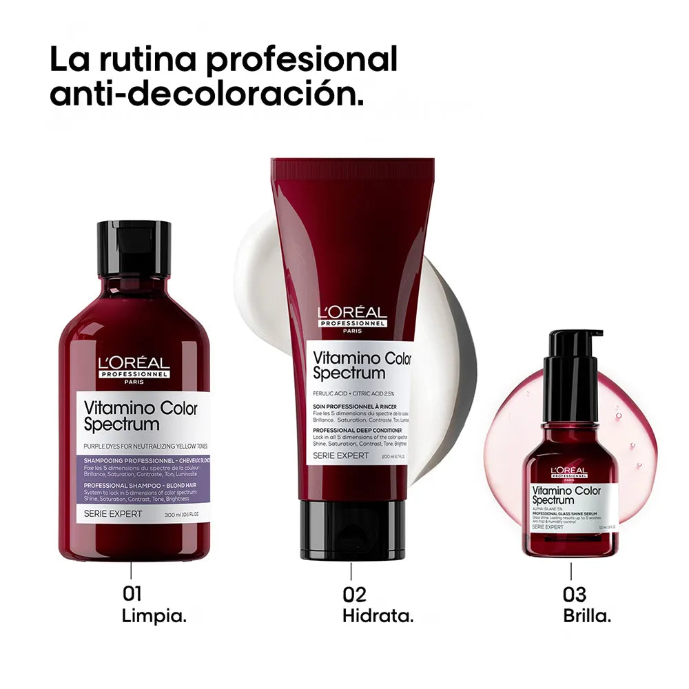 L'Oréal Professionnel Vitamino Color Spectrum Purple Shampoo 300 ml Shampoo Matizador para Cabello Rubio, Decolorado y con Mechas