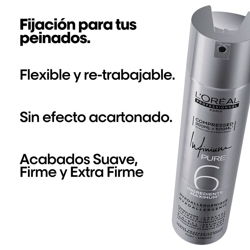 L’Oréal Professionnel Infinium Pure Strong Laca de Fijación Fuerte 300 ml