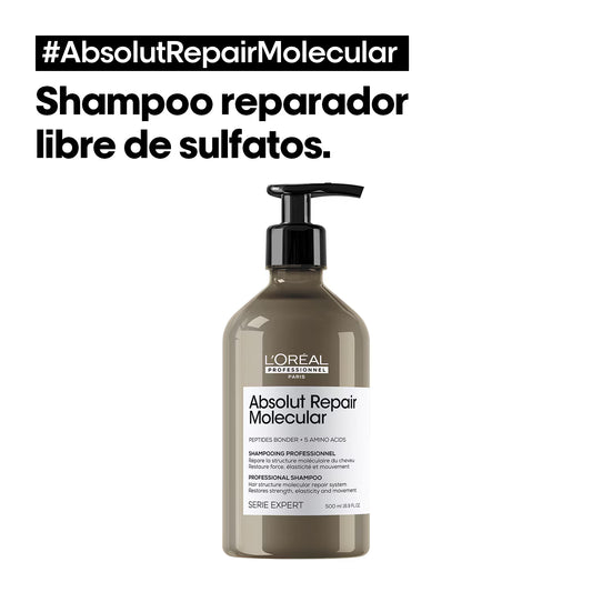 L'Oréal Professionnel Absolut Repair Molecular Shampoo Reparador 500 ml Shampoo Profesional para Cabello Dañado