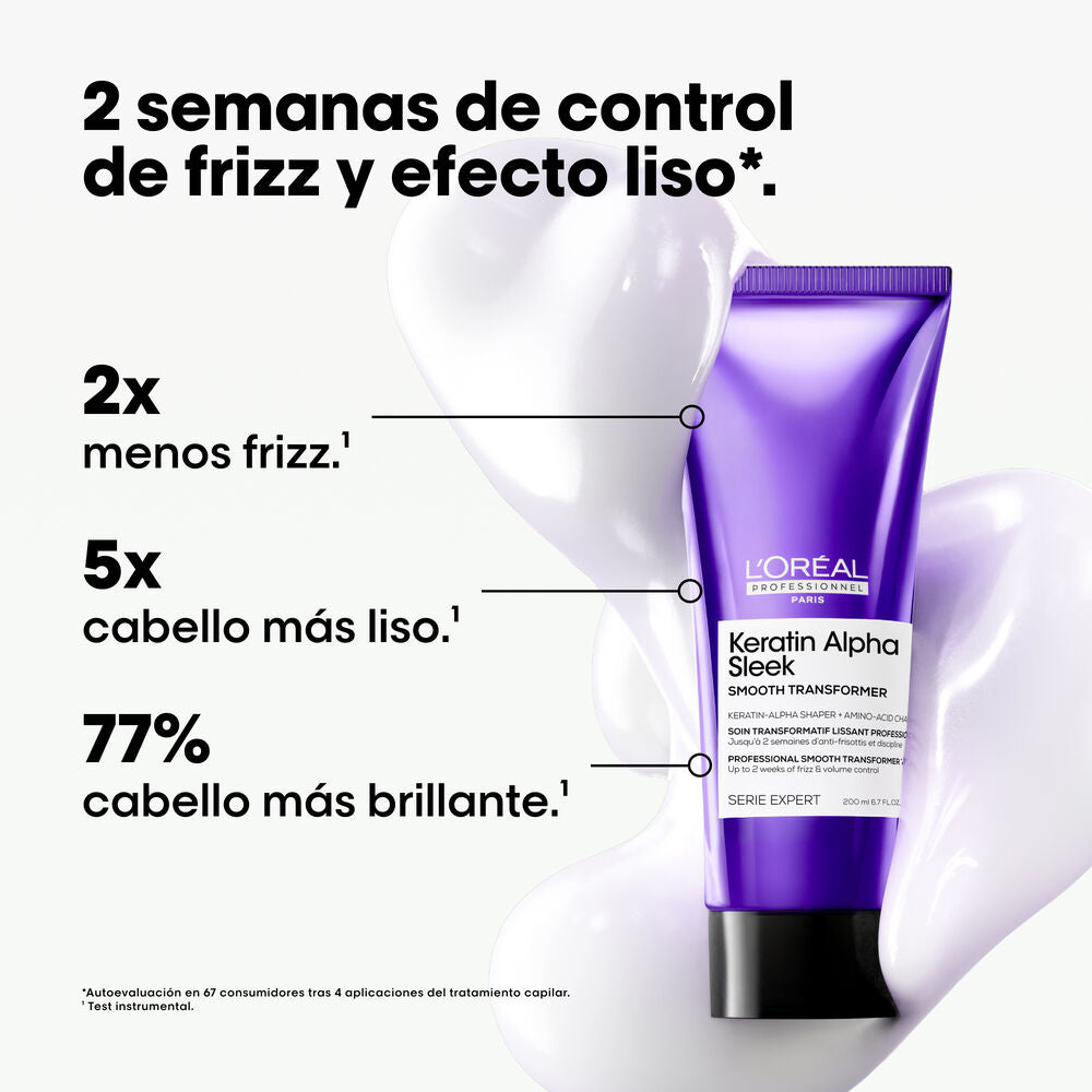 L’Oréal Professionnel Keratin Alpha Sleek Smooth Transformer 200 ml Tratamiento Anti-Frizz