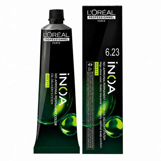 L’Oréal Professionnel INOA 6.23 – Rubio Oscuro Irisado Dorado Coloración Sin Amoníaco 60 g