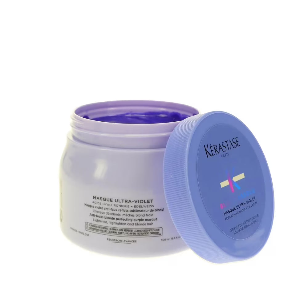 Kérastase Blond Absolu Masque Ultra-Violet 500 ml Mascarilla Matizadora para Cabello Rubio, Gris y Decolorado