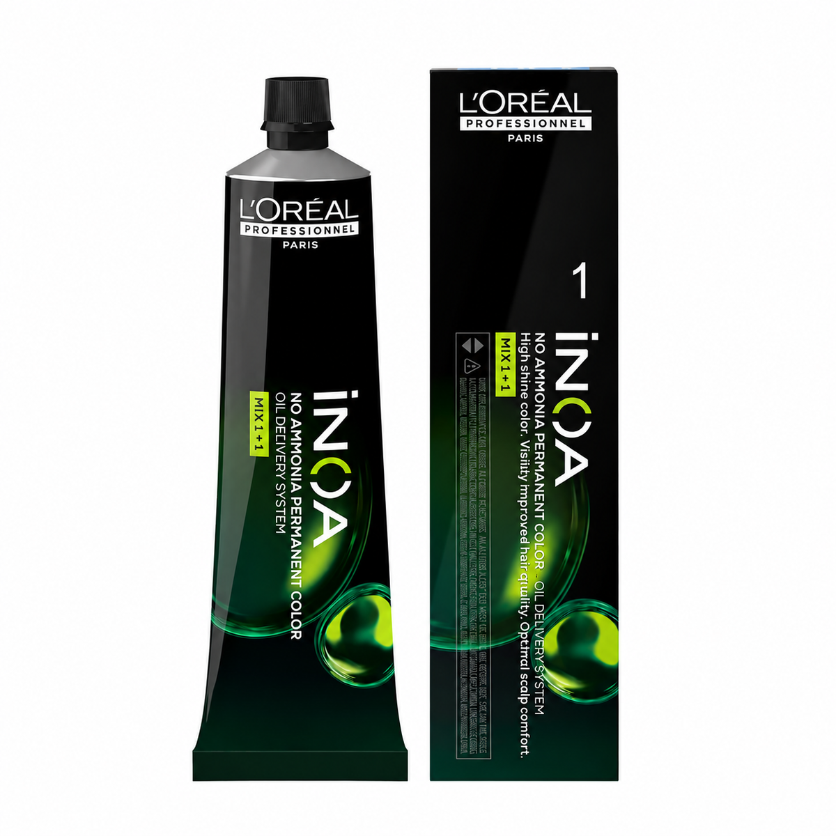 L’Oréal Professionnel INOA 1 – Negro Coloración Permanente Sin Amoníaco 60 g