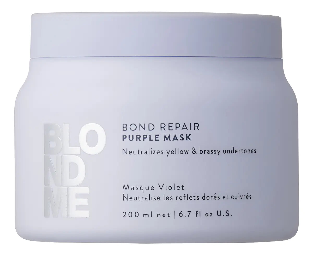 Schwarzkopf Professional BlondMe Bond Repair Purple Mask 200 ml Mascarilla Matizante para Cabello Rubio, Decolorado y con Mechas