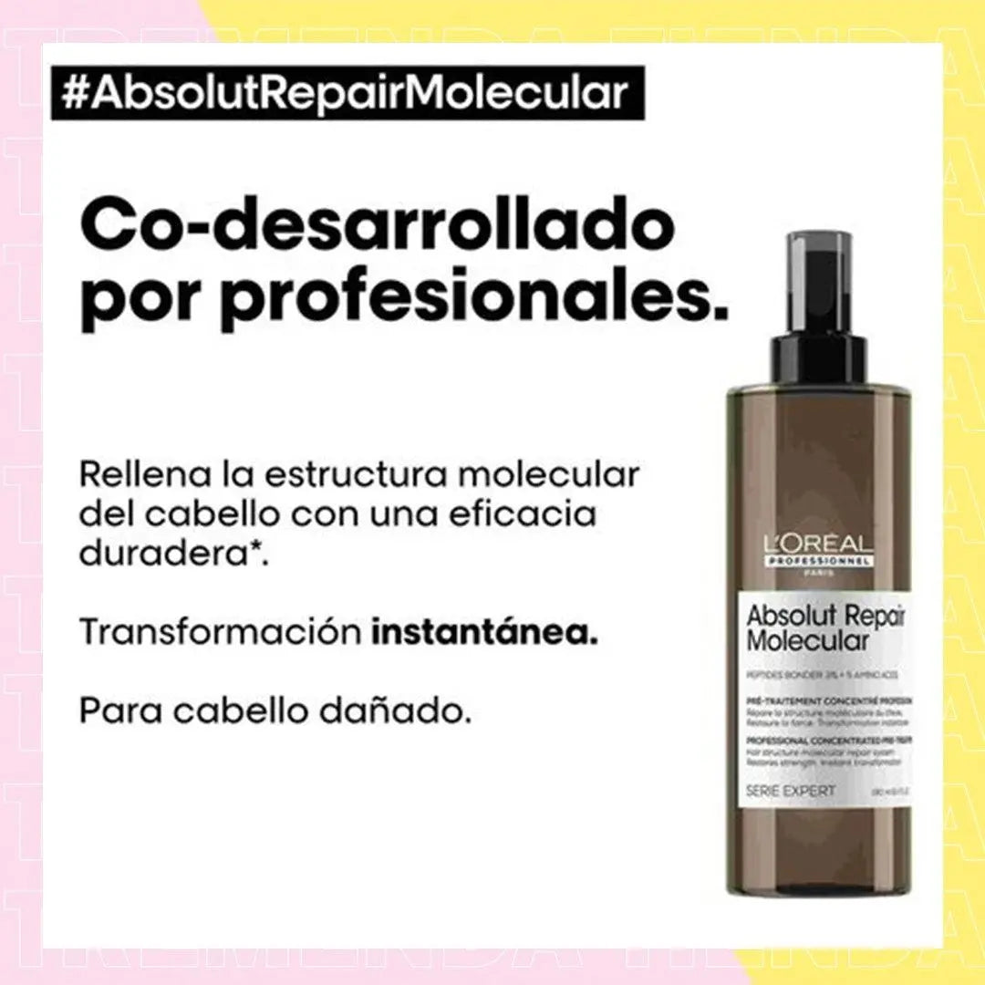 L'Oréal Professionnel Absolut Repair Molecular Pretratamiento Reparador 190 ml Tratamiento Intensivo para Cabello Dañado