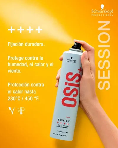Schwarzkopf Professional OSiS+ Session 500 ml Laca de Fijación Extra Fuerte para Acabado de Larga Duración