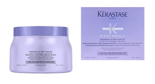 Kérastase Blond Absolu Masque Ultra-Violet 500 ml Mascarilla Matizadora para Cabello Rubio, Gris y Decolorado