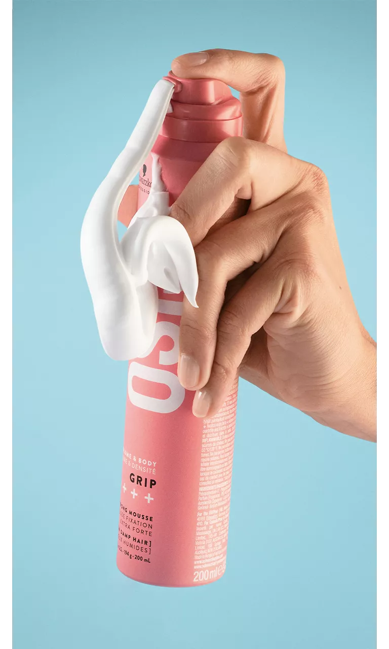 Schwarzkopf Professional OSiS+ Grip 200 ml Espuma Voluminizadora de Fijación Extra Fuerte para Cabello con Volumen y Textura