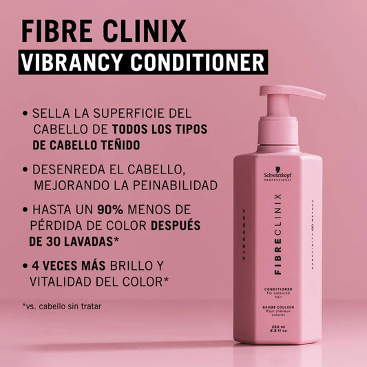 Schwarzkopf Professional Fibre Clinix Vibrancy Conditioner 250 ml Acondicionador Protector del Color para Cabello Teñido