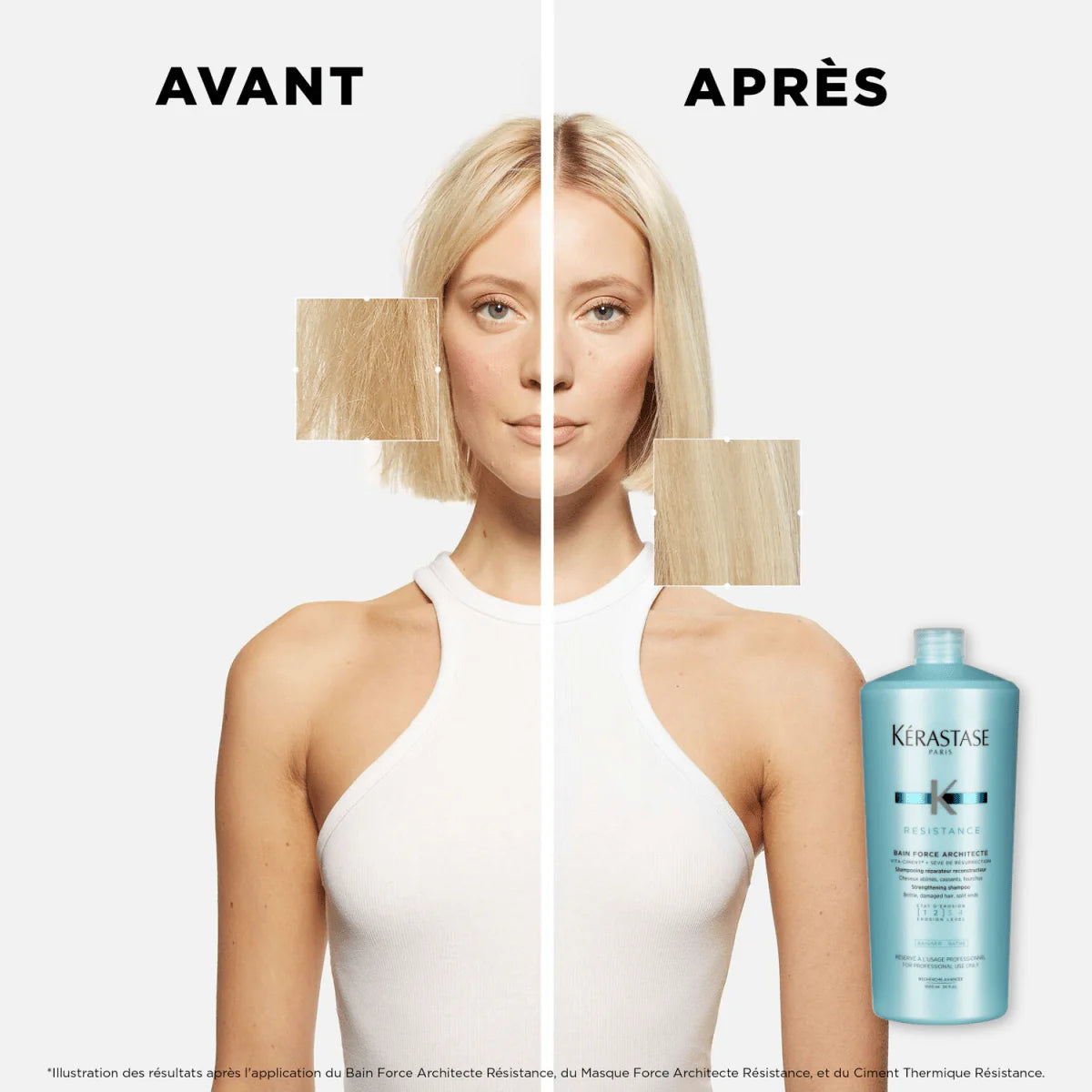 Kérastase Resistance Bain Force Architecte 1000 ml Shampoo Reconstructor para Cabello Dañado y Quebradizo