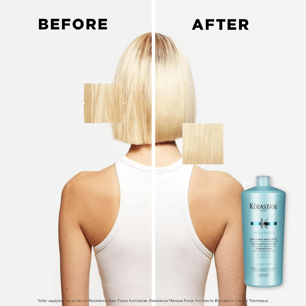 Kérastase Resistance Bain Force Architecte 1000 ml Shampoo Reconstructor para Cabello Dañado y Quebradizo