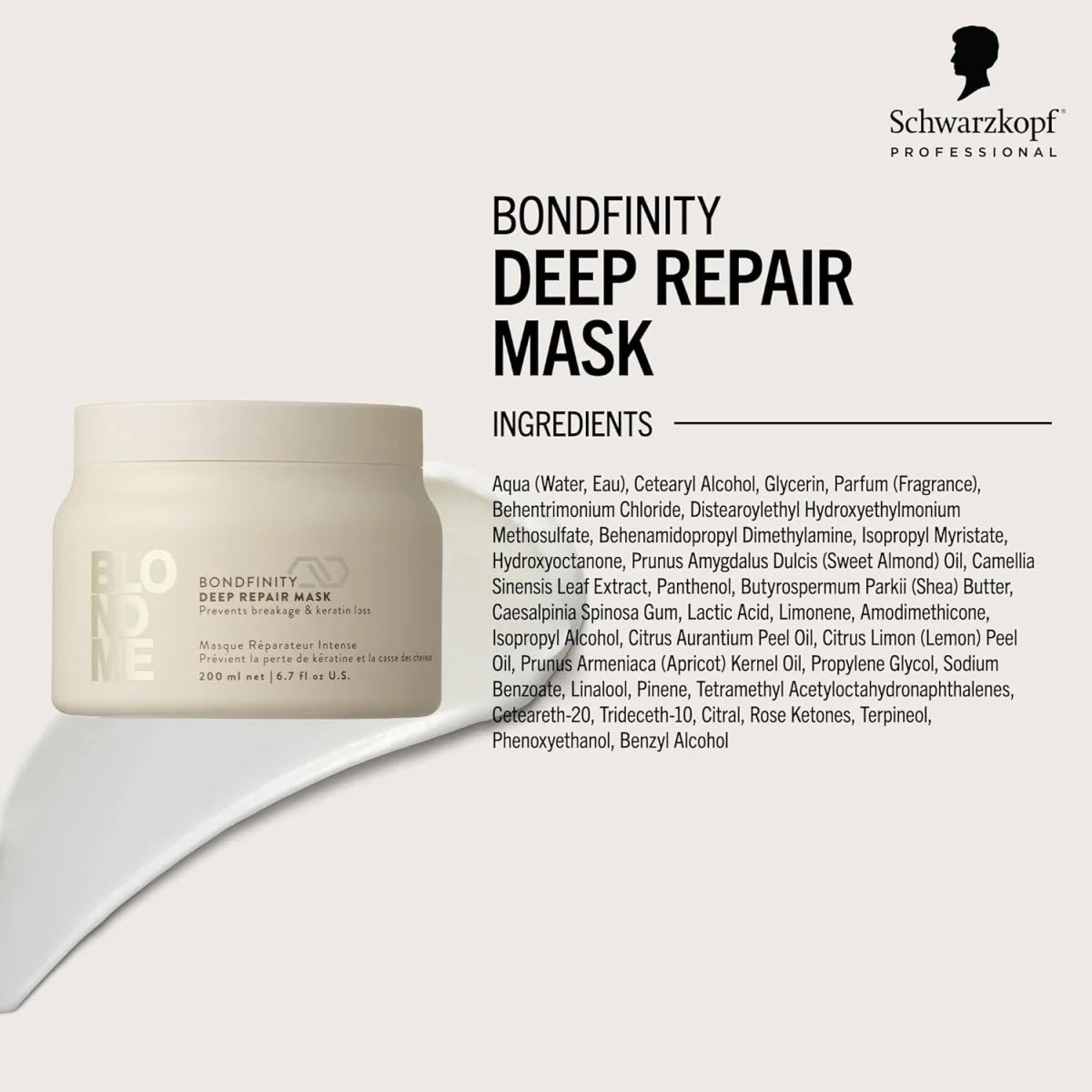 Schwarzkopf Professional BlondMe Bond Repair Deep Repair Mask 200 ml Mascarilla Reparación Profunda para Cabello Rubio