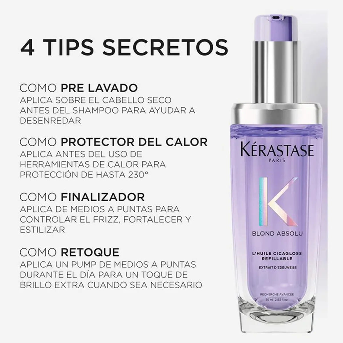 Kérastase Blond Absolu L'Huile Cicagloss Recarga Aceite Capilar Protector del Color