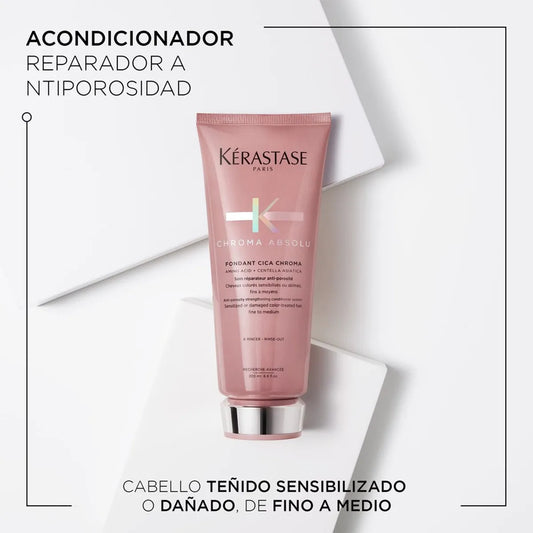 Kérastase Chroma Absolu Fondant Cica Chroma Acondicionador Fortalecedor para Cabello Teñido