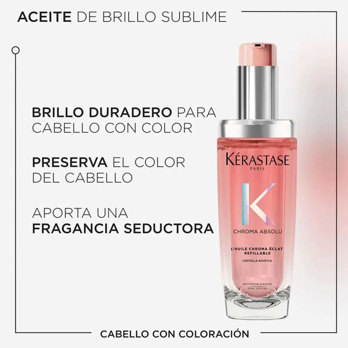 Kérastase Chroma Absolu L'Huile Chroma Éclat Aceite Capilar Iluminador para Cabello Teñido
