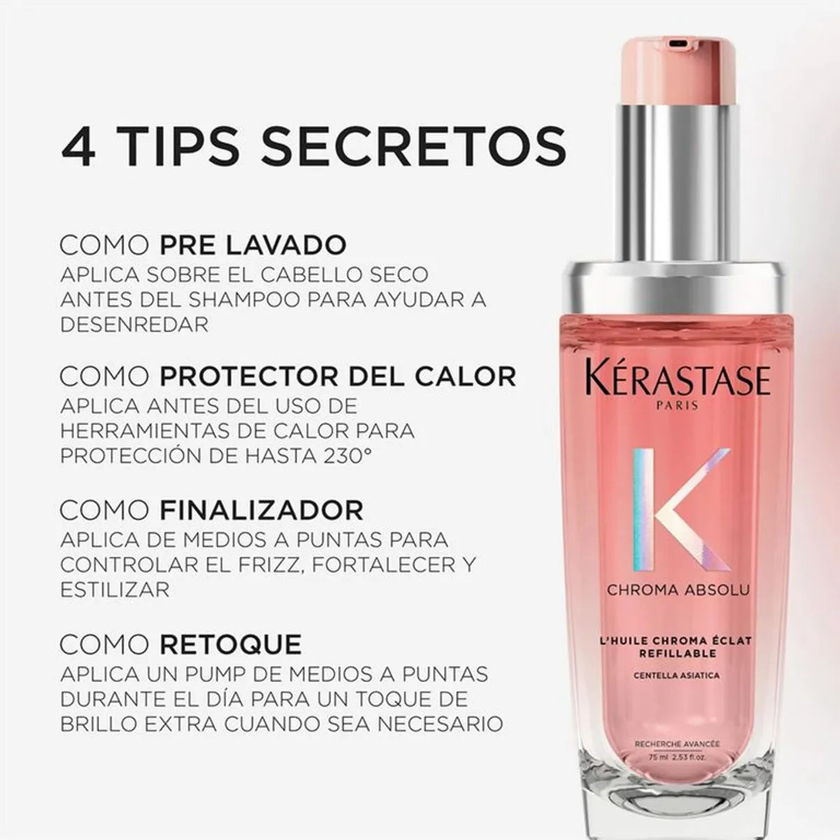 Kérastase Chroma Absolu Recarga Oil L'Huile Chroma Éclat Recarga de Aceite Capilar para Cabello Teñido