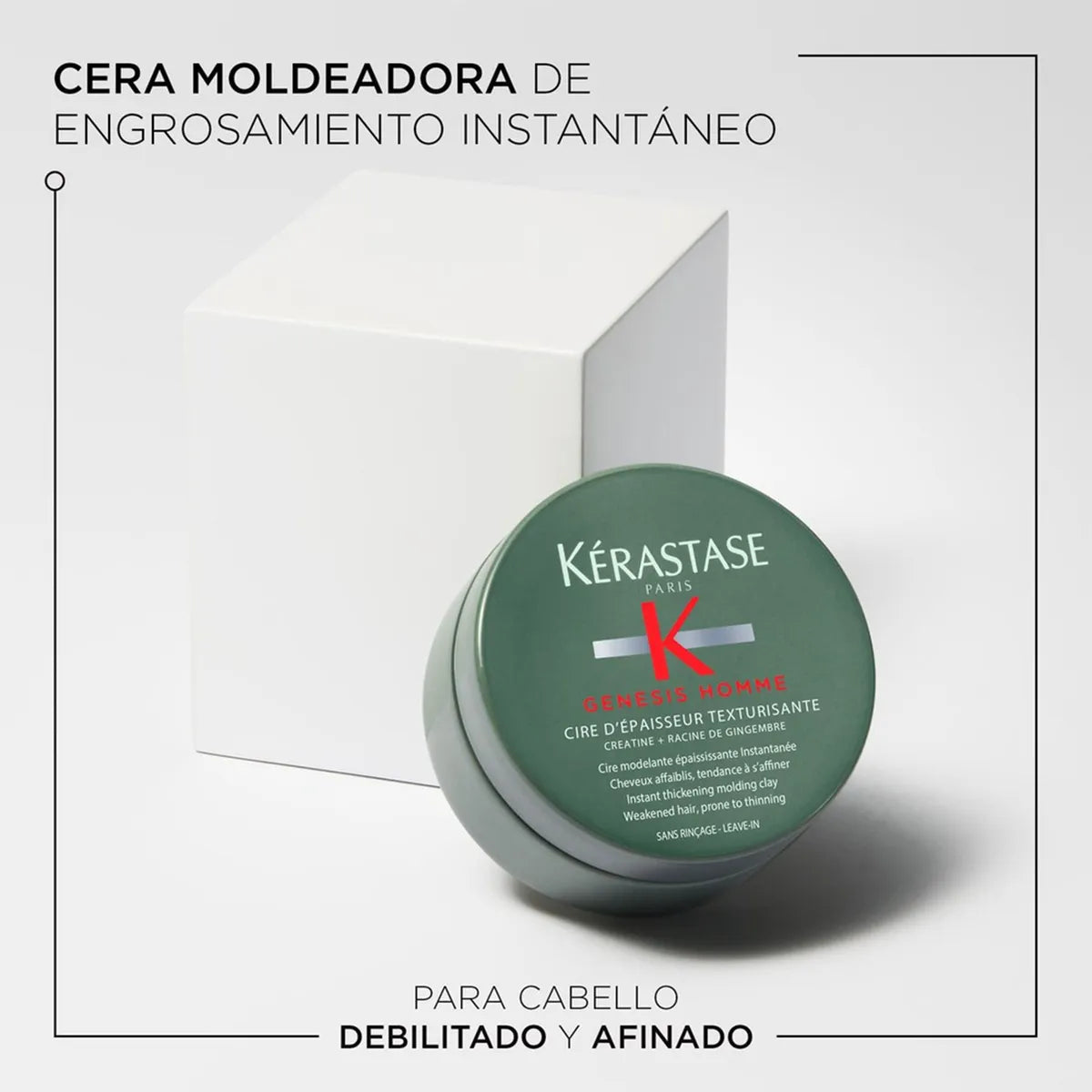 Kérastase Genesis Homme Cire d'Épaisseur Texturisante Cera Densificadora para Cabello con Pérdida de Densidad