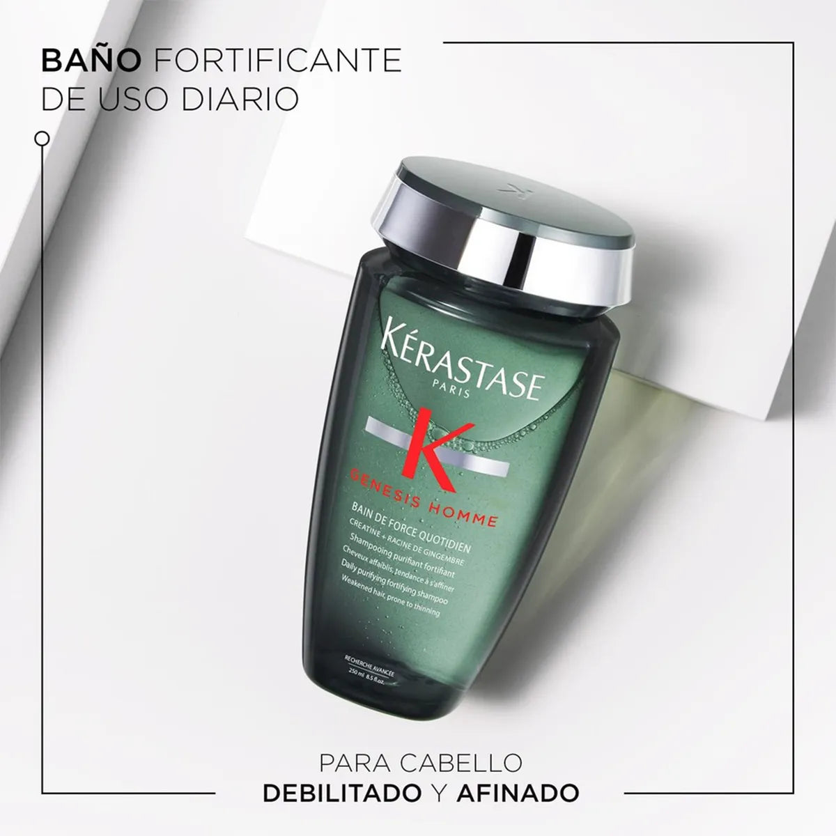 Kérastase Genesis Homme Bain de Force Quotidien Shampoo Fortalecedor para Hombre con Cabello Debilitado